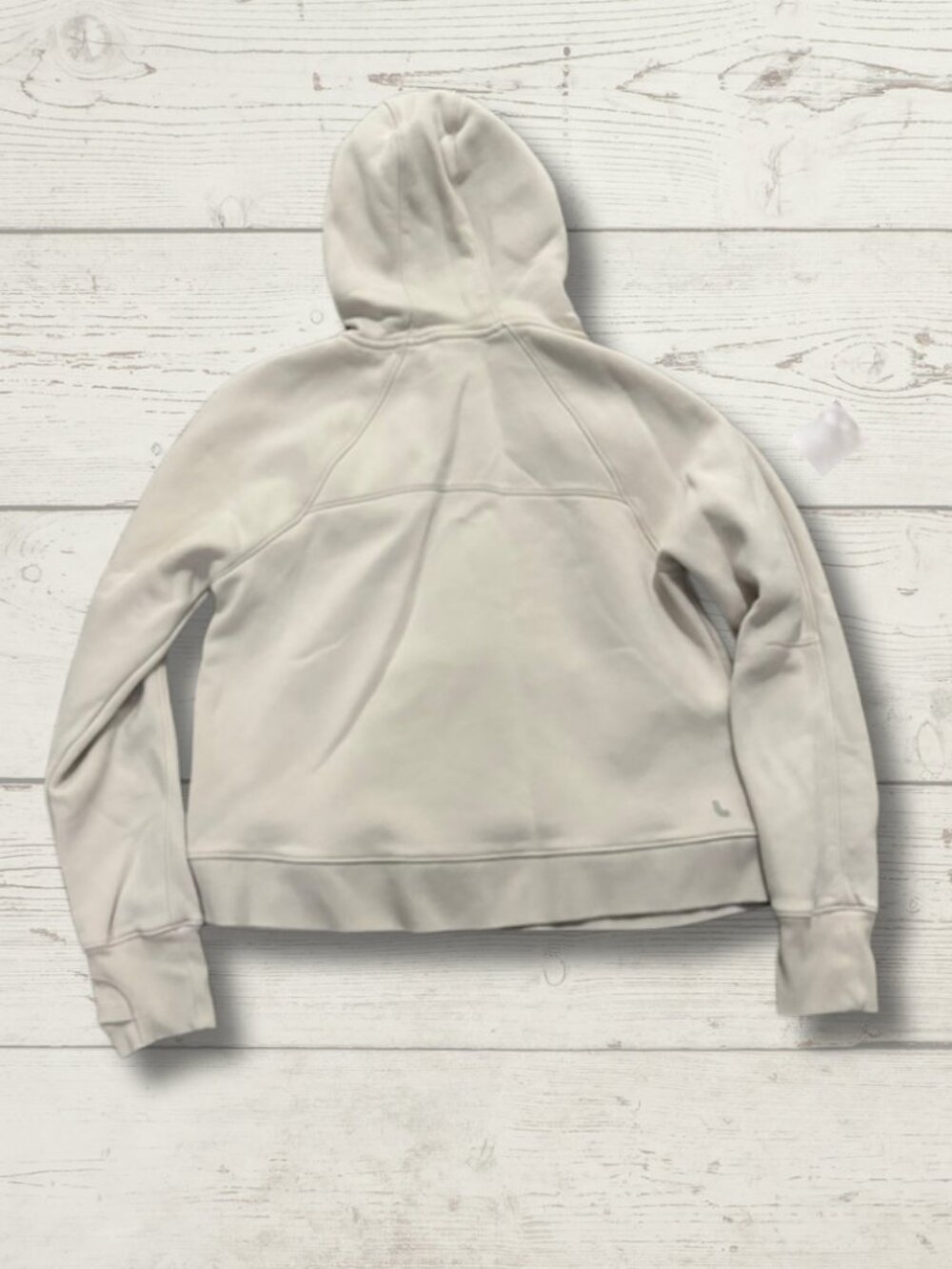 Lole Half Zip Hoodie Sweater Medium White Beige Pullover Kangaroo Pocket - Picture 5 of 6